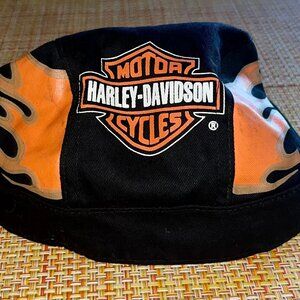 Harley Davidson Black Flames Motorcycle Cap Hat